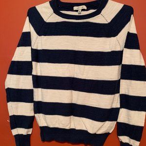 FOREVER 21 striped crew neck sweater navy & white